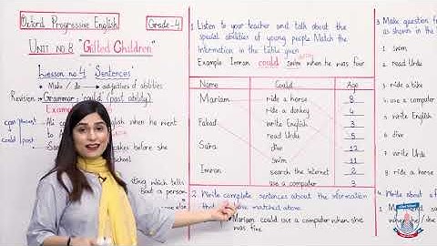 Class 4 - English - Unit 8 - Lecture 4 sentences - Allied Schools