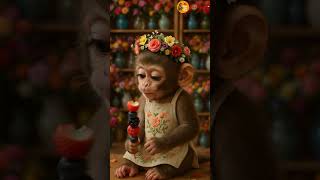 Bubu The Funky Monkey Enjoys Fruit & Flowers Sweetest Moment Ever