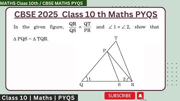 In the given figure, QR/QS=QT/PR and ∠1=∠2 , show that △PQS is similar to △TQR #cbse