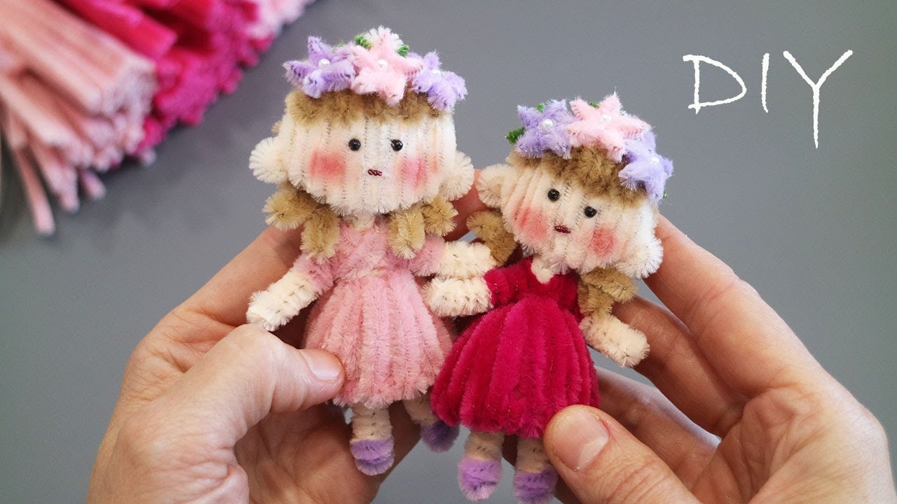 ❤Charming and Amazing❤ Craft from Pipe cleaner❤ Mini Dolls DIY
