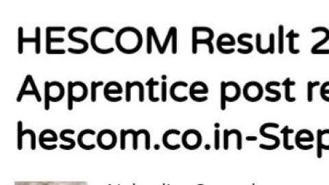 HESCOM Result 2021 for Apprentice post released,Steps to download,LATEST NEWS HESCOM RESULT 2021