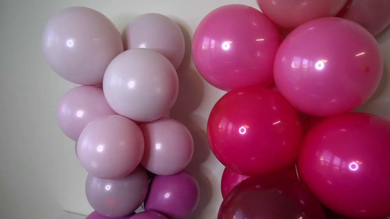 Double stuffing balloons matte pinks and glass finish pinks YouTube