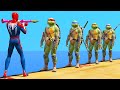 GTA 5 Water Ragdolls Spiderman VS Ninja Turtles TMNT (Euphoria Physics, Funny Moments) Jumps/Fails