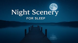 Tranquil Night at the Pier 🌙 Gentle Waves & Lantern Light #SleepVideo #Relaxing #NightAmbience