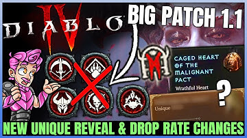 Diablo 4 - WARNING: Patch 1.1 Class Nerfs, New S1 Unique Reveal & Drop Rate, Dungeon Changes & More!