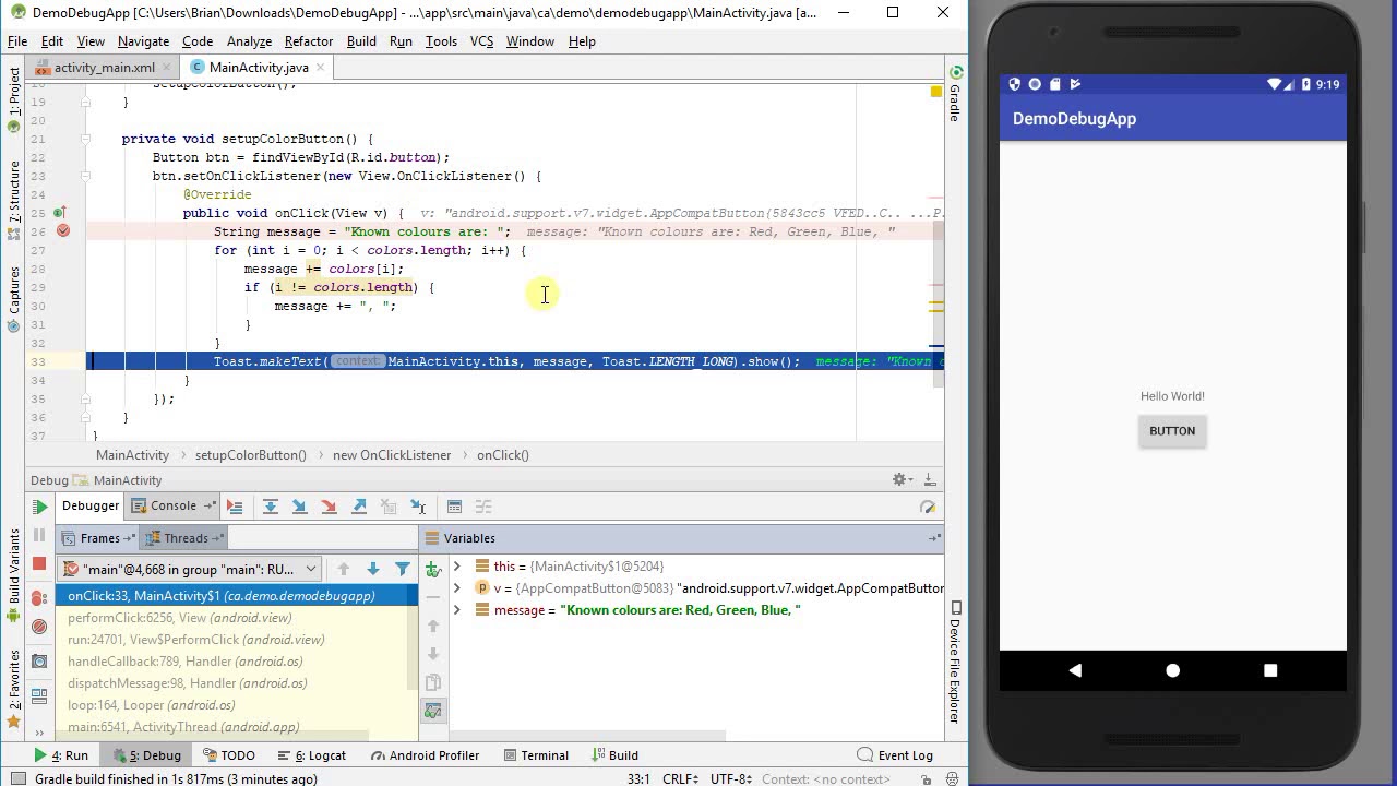 Debugging in Android Studio: Android Programming - YouTube