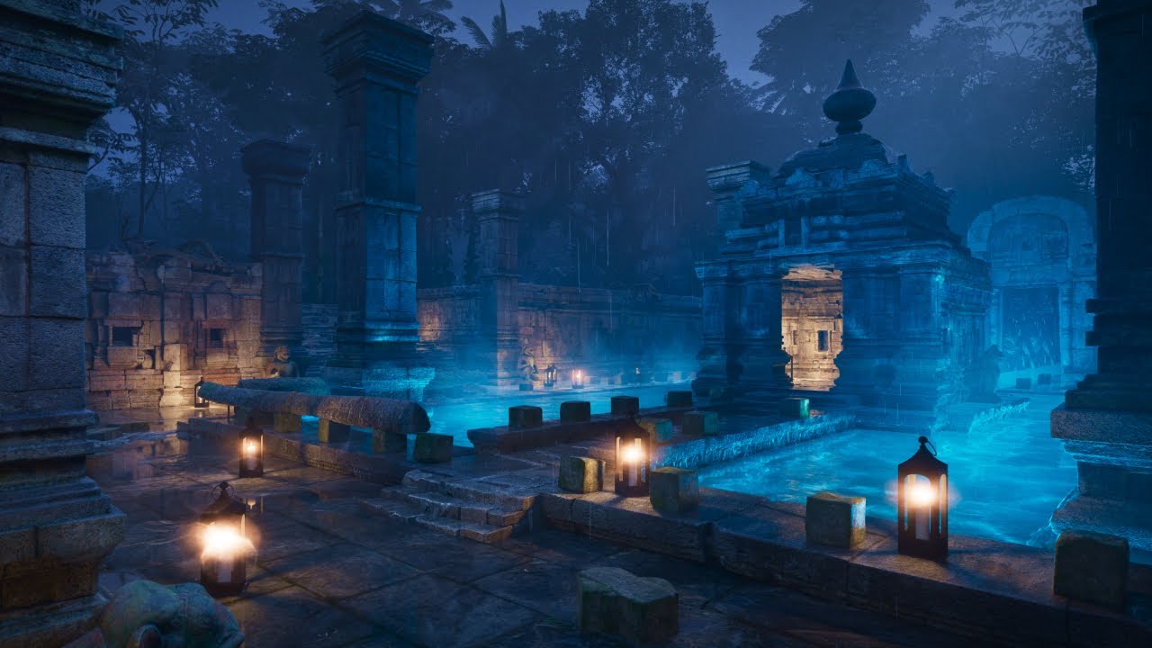 Rainlit Ruins | 2 Hours of Ancient Temple Ambience