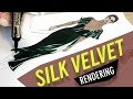 SILK VELVET RENDERING Valentino F'16 | Fashion Drawing