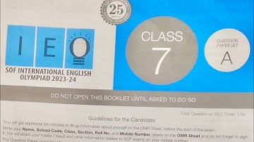 IEO 2023-24 Solved Paper Class 7 | SOF English Olympiad Grade 7 question paper and answer | IEO