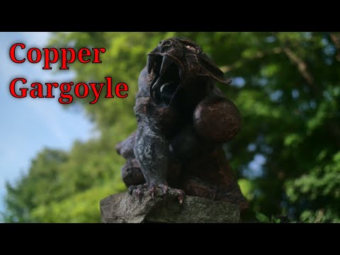 Copper Gargoyle Sculpture Made From Repurposed Pots and Pans