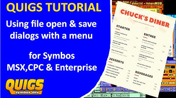 Coding the Open & Save file dialog with the menu bar in Quigs.