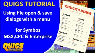 Coding The Open Save File Dialog With The Menu Bar In Quigs.