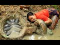 Wow Unique Catch big fish In the mud | Cooking fish By the river - Cooking skill