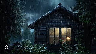 Heavy Rain & Thunder On Bedroom Window?Black Screen | 12 Hours | Sleep In Series