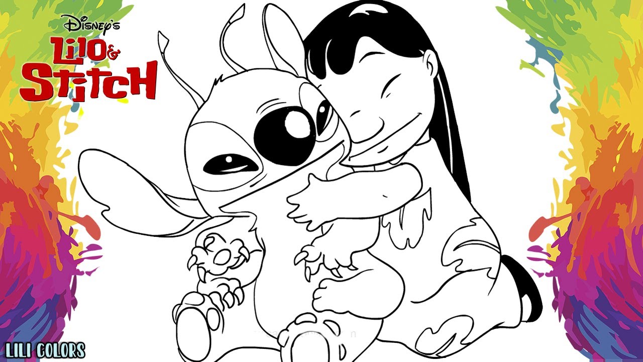 Apostila com desenhos para colorir Lilo Stitch/ pintar infantil