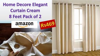 Home Decor Experts Elegant Royal Cream Curtain Big Size 8 Feet for Long Door, Pack of 2 Review हिंदी