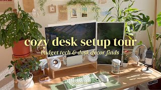 cozy desk setup tour 🍃✨ pinterest, aesthetic, budget-friendly tech & decor finds for gaming