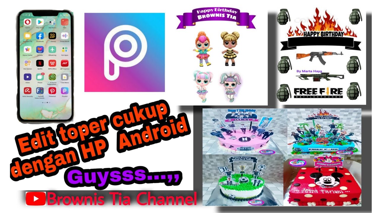 Cara mudah mengedit TOPER kue ulang Tahun Dengan Aplikasi picart
