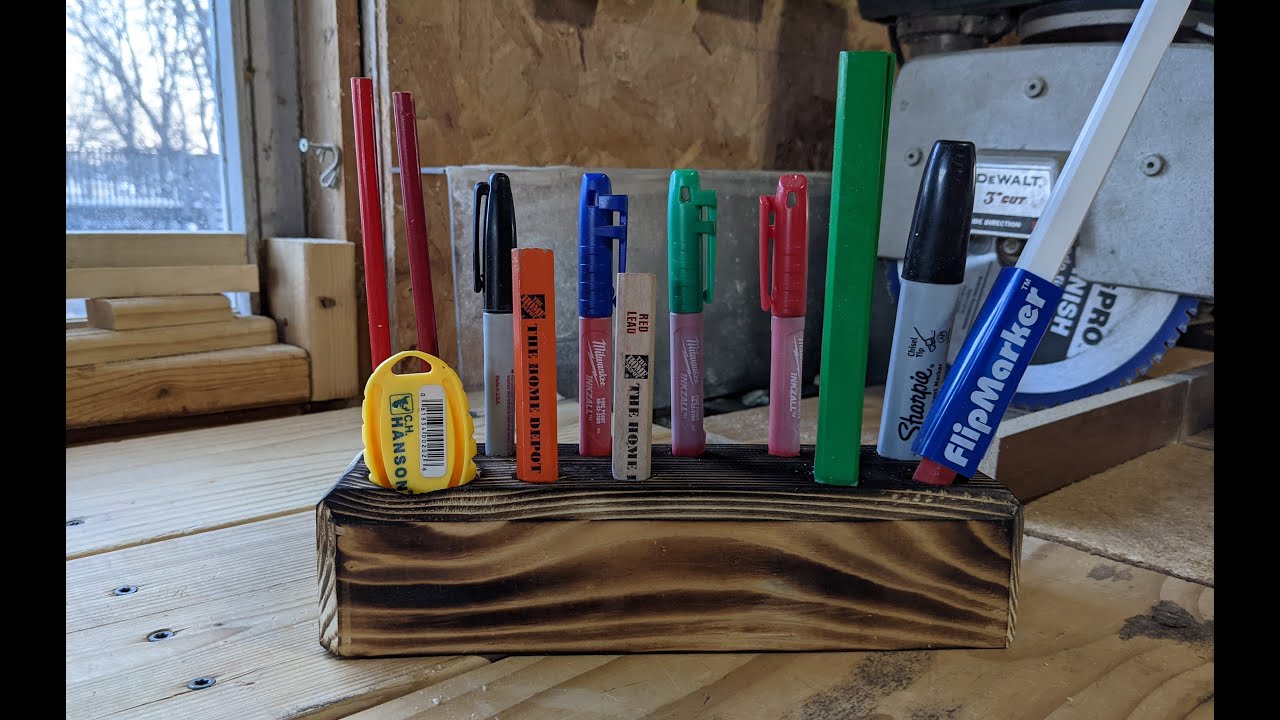 DIY salvaged wood pencil & pen caddy - Crafty Nest