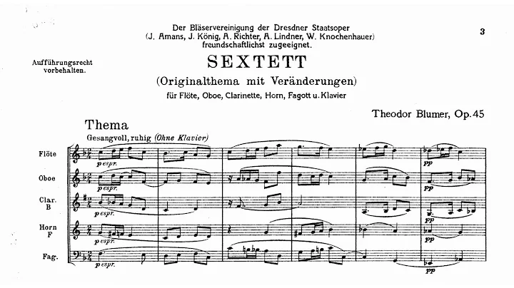 Theodore Blumer: Sextet for Piano and Wind Quintet...