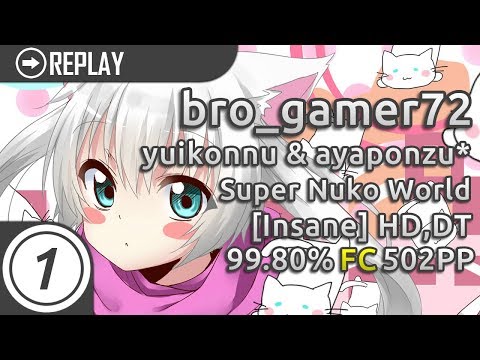 bro_gamer72 | yuikonnu & ayaponzu* - Super Nuko World [Insane] +HD,DT | FC  99.80% 502pp #1