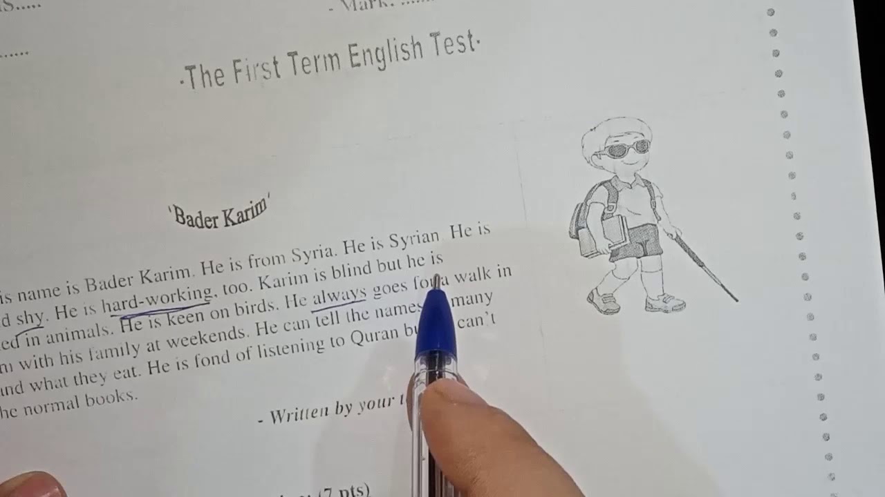 الثالثة متوسط/ فرض 1/الفصل الاول في الانجليزية