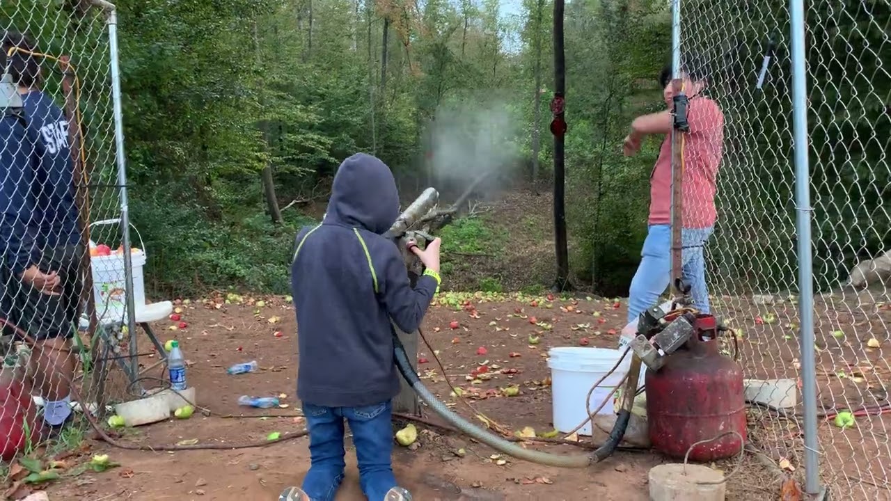 🍏 Homemade Apple Cannon | DIY Air Cannon Launch Experiment
