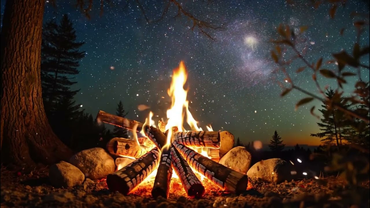 Cozy Fireplace with Wind Outside 🔥❄️ Sleep & Relaxation Ambience