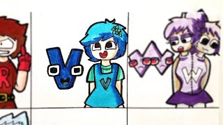 Drawing Alphabet Lore Real Life Humanized Alphabet Lore V W X - ALPHABET LORE