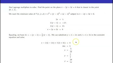 Lagrange Multipliers Application Example