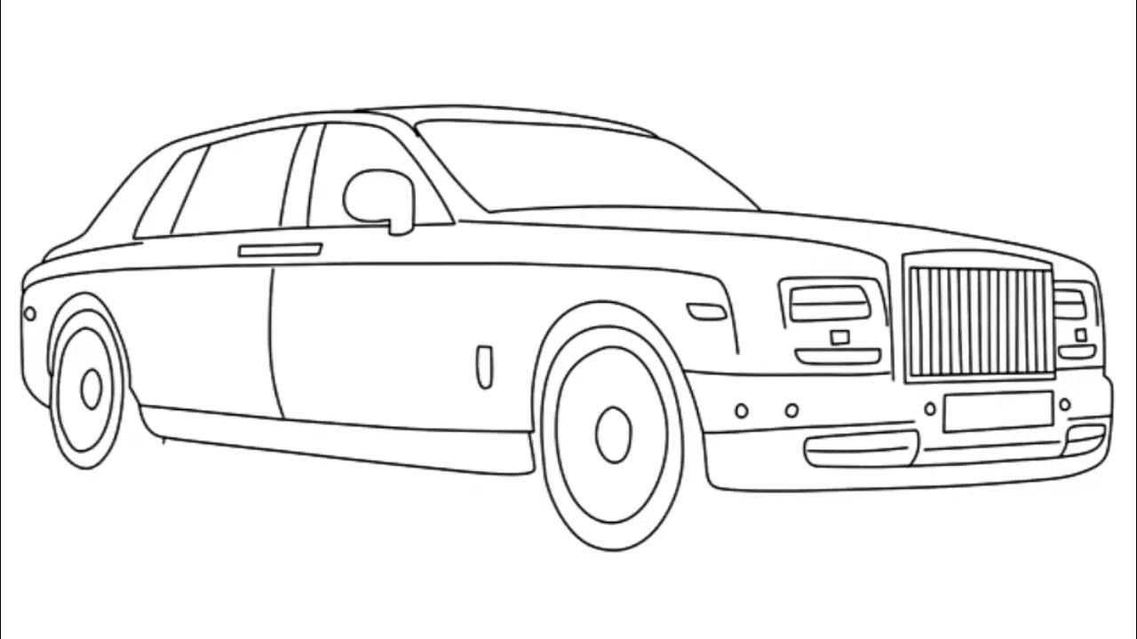 How to draw Rolls Royce Phantom step by step for beginners YouTube