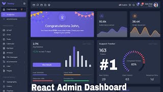 React admin dashboard design || Material Design & Vuexy || Real time project🔥🔥🔥 #1