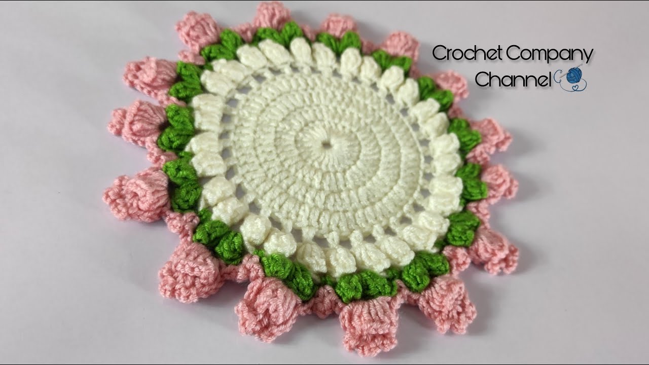 كروشيه مفرش الورود _ Crochet tablecloth
