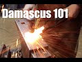 How To Forge Pattern Welded Damascus Steel For Beginners ~ Step By Step Blacksmithing Lesson