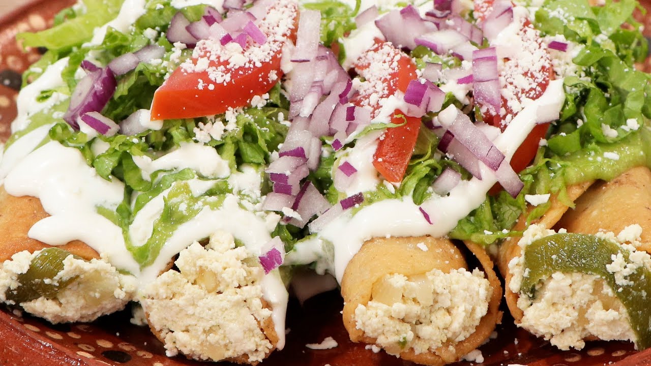 Tacos dorados de requesón YouTube