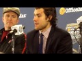 Wisconsin coach Mike Eaves, players Mersch, S.Little, Rumpel, Ramage, Feb. 17, 2013
