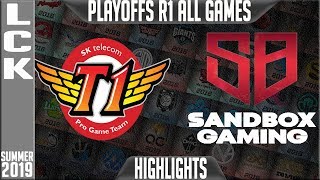 SKT vs SB Highlights ALL GAMES | LCK Summer 2019 Playoffs Round 1 | SK Telecom T1 vs Sandbox Gaming