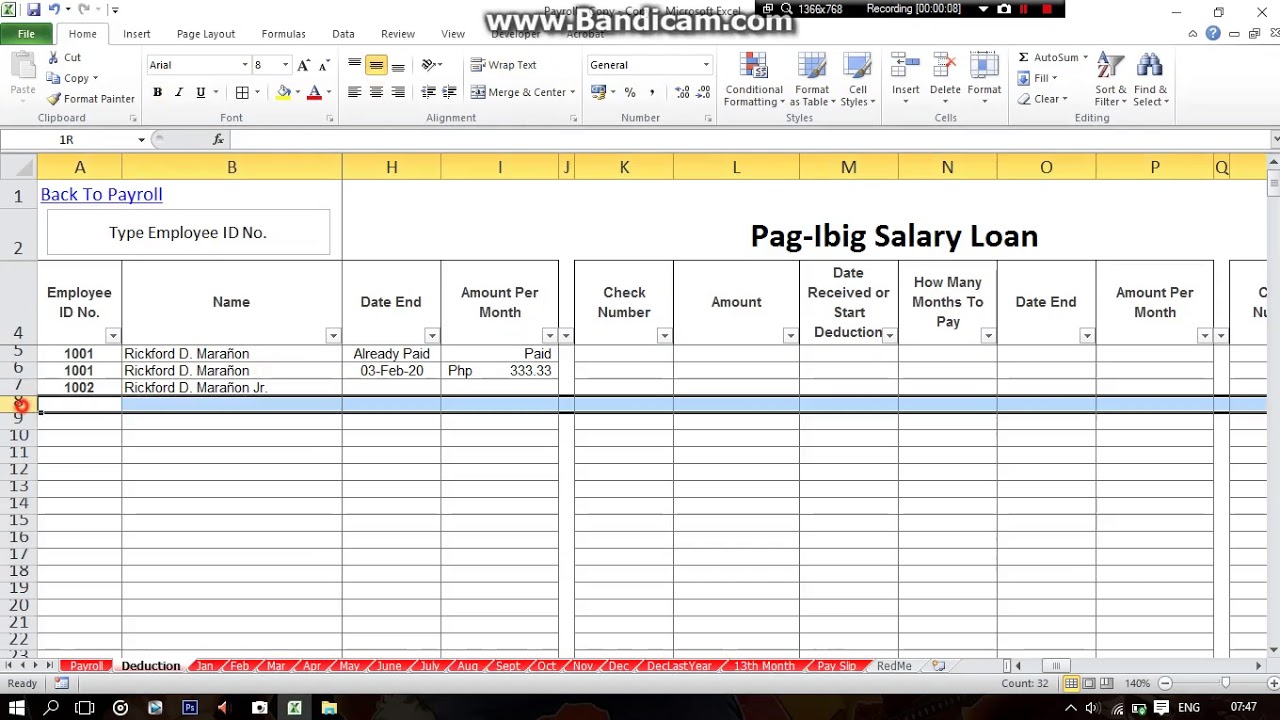 payroll system excel template