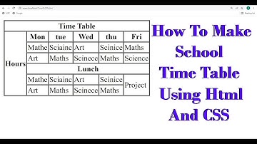 Hot To Make School Time Table Using Html And CSS