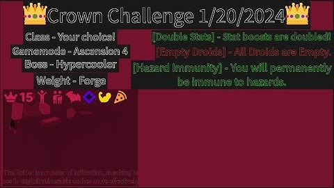 Crown Challenge 1/20/2024 - Raider