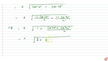 If the distance between the points `P (a cos 48^@, 0) and Q(0, a cos 12^@)` is `d,` then `d^2-
