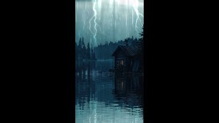 Best Rain Sounds for Sleeping  Sleeping in a Lakeside Home with Rain and Lots of Thunder