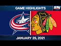 NHL Game Highlights | Blue Jackets vs. Blackhawks - Jan. 29, 2021