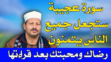 سورة عجيبة ستجعل جميع الناس يتمنون رضاك ومحبتك بعد قراءتها/ش. توفيق أبو الدهب