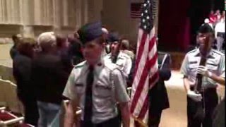 Civil Air Patrol Cadets present and retire colors at Veteran's Program