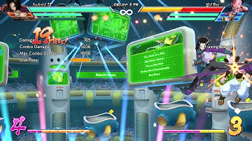 Dragon Ball FighterZ - Android 17 + Nappa (assist) 6.4k 1-bar corner combo