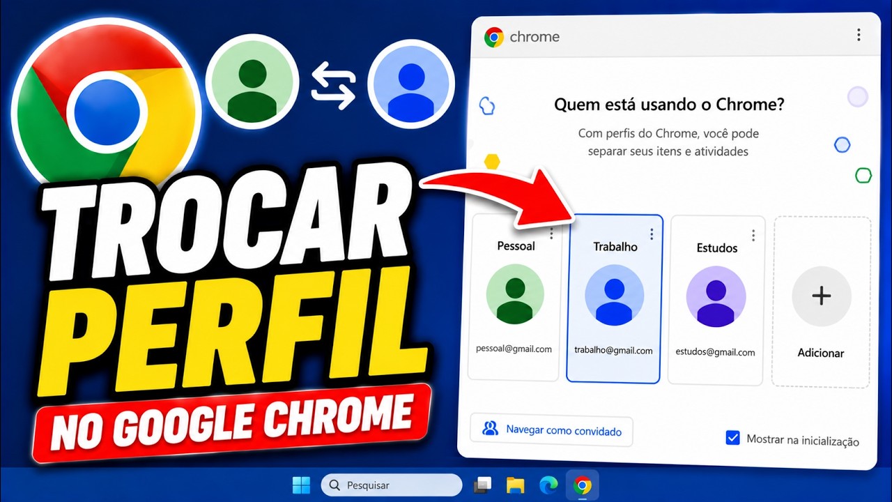 Thumbnail do vídeo Tecnoflavio: Como alterar o perfil do Google Chrome no Windows 11