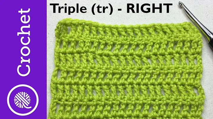 How to Triple Crochet - Beginner Crochet Lesson 4 - Right Handed (CC)