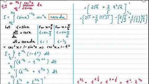 XII Math Chapter 6 Integration Ex 6.3 Sin Cos Odd Power, Radical by Sir Ahsan Abdullah Patel Part 1