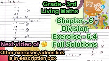 Division | Chapter 6 | Living maths class 3 | Exercise 6.4 || Mathsadda ||